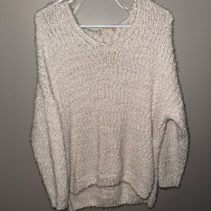 White knit sweater